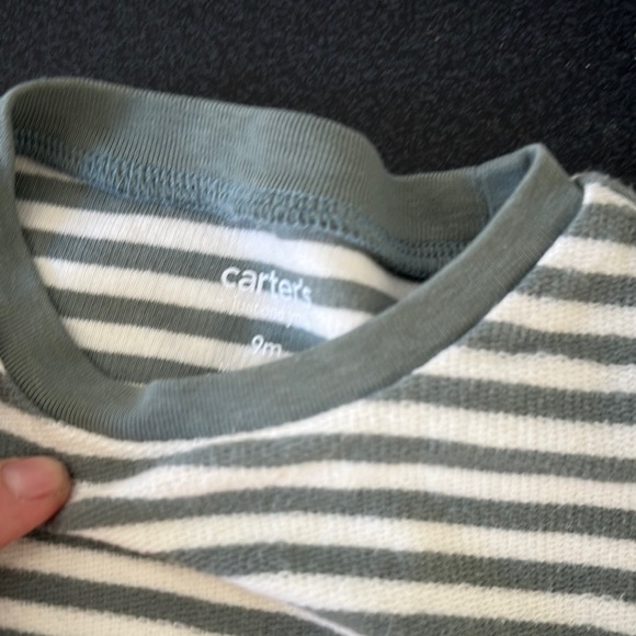 Carter's Gray Short Sleeve Tee with Stripes - Picture 2 of 2